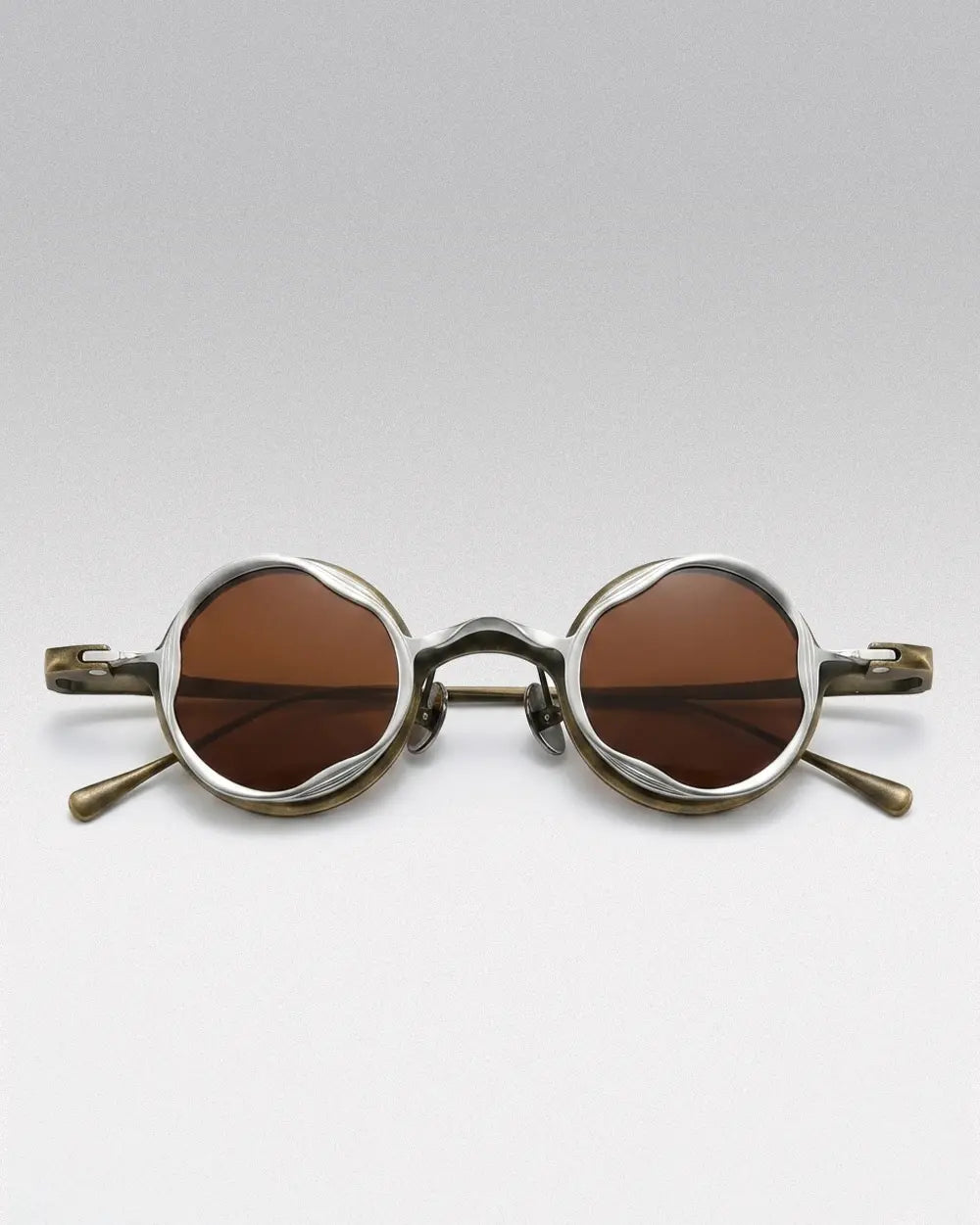 2 in 1 Titanium Sunglasses ’Quadra’ - Brown