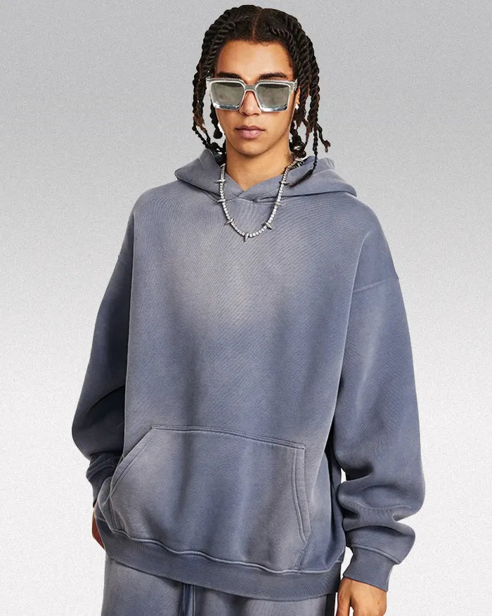 Acid wash hoodie ’Lucid’ - Blue / S