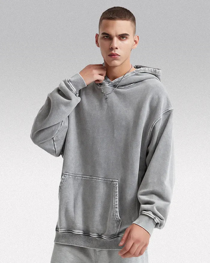 Acid washed hoodie ’Chrono’