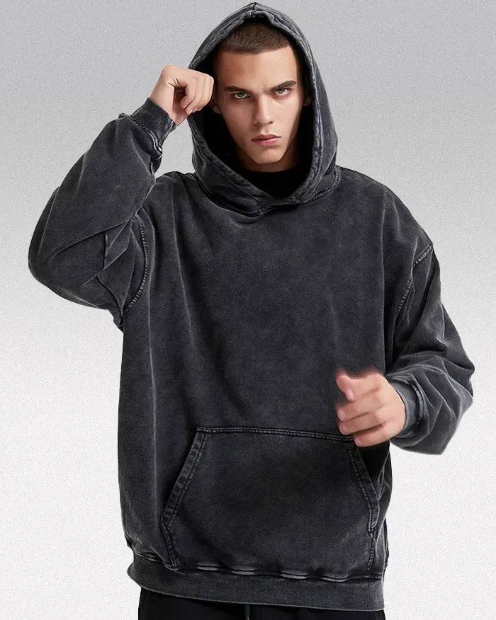 Acid washed hoodie ’Chrono’