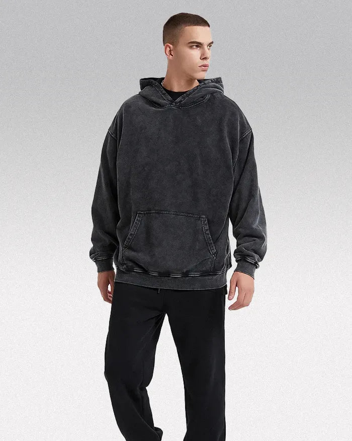 Acid washed hoodie ’Chrono’