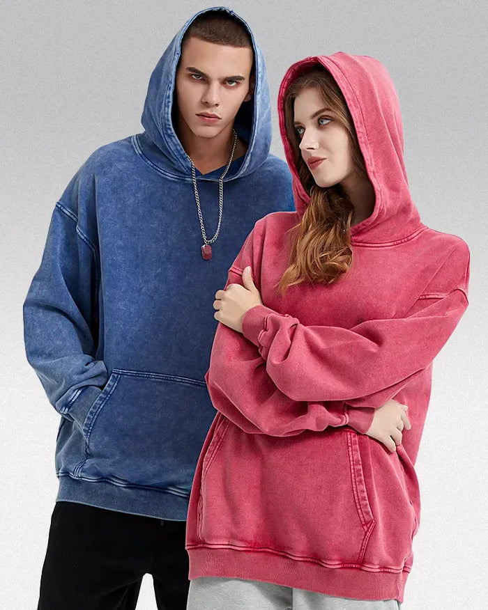 Acid washed hoodie ’Chrono’