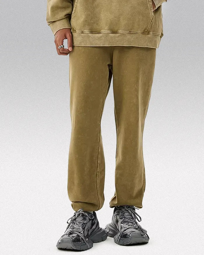 Acid washed sweatpants ’Aetherwave’ - Coffee / S
