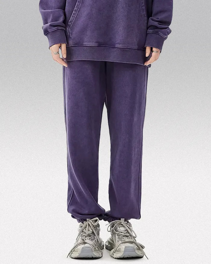 Acid washed sweatpants ’Aetherwave’ - Purple / S