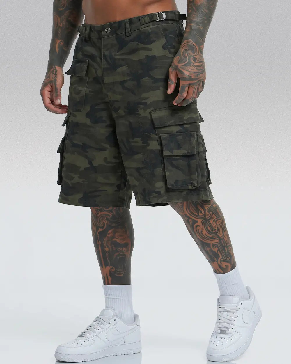 Baggy Camo Jorts ’Argon’ - Woodland / M