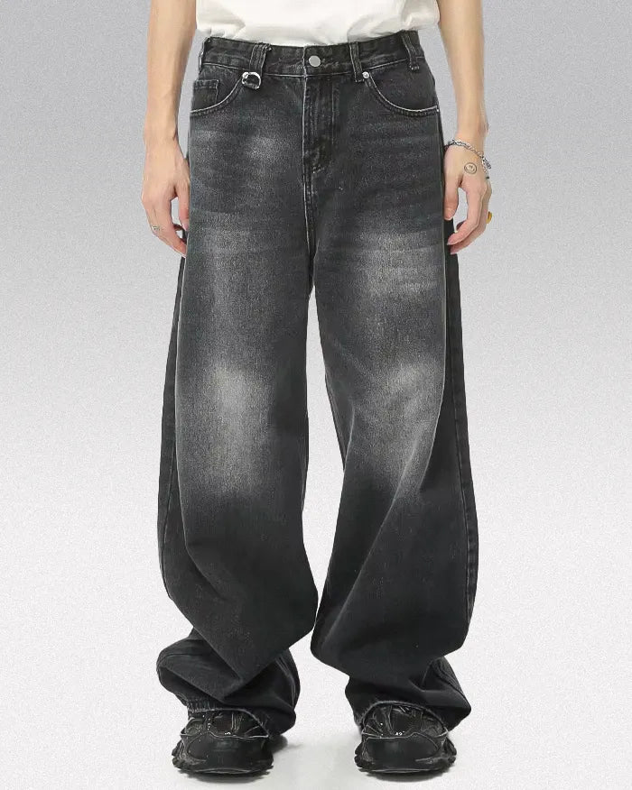 Baggy distressed jeans ’Prism’ Black grey / S
