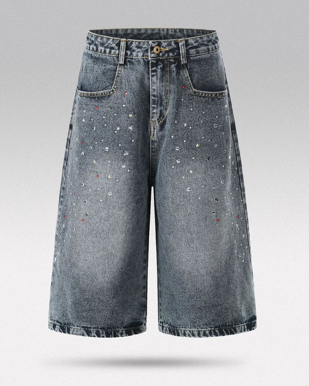 Baggy Rhinestone Jorts ’Warp’