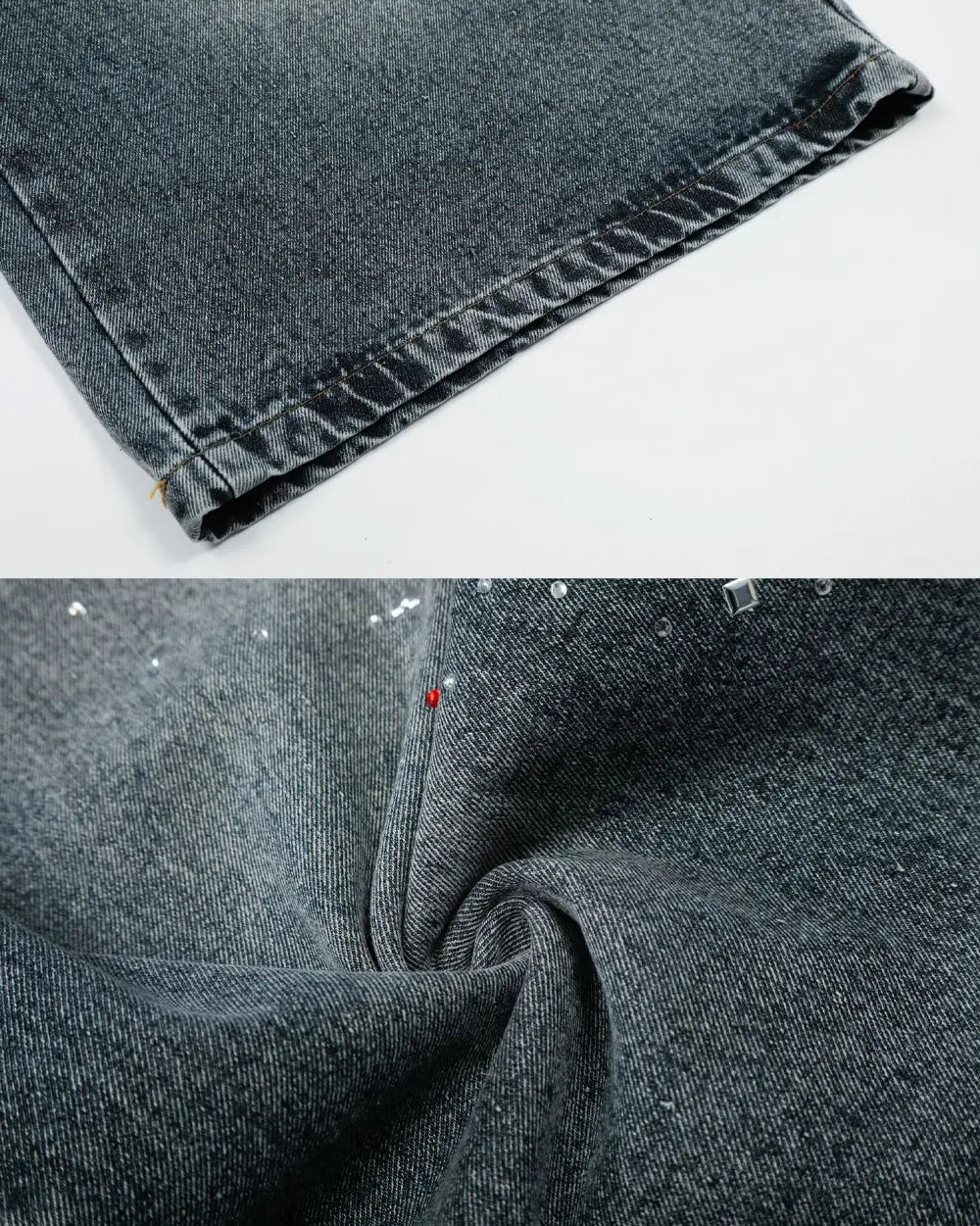 Baggy Rhinestone Jorts ’Warp’