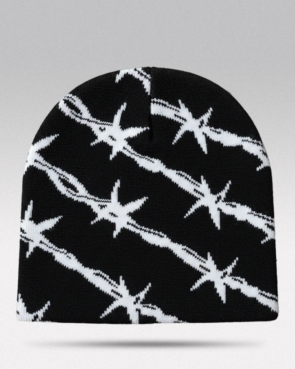 Barbed Wire Beanie - Black White