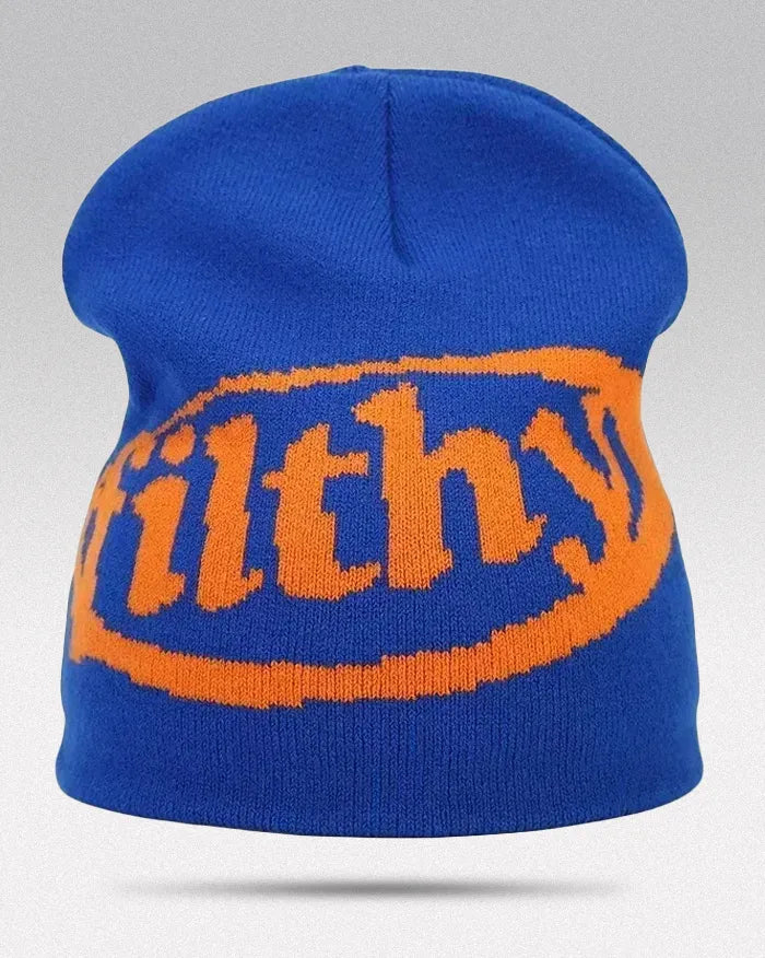 Beanie Hat Y2K ’Filthy’ - Blue