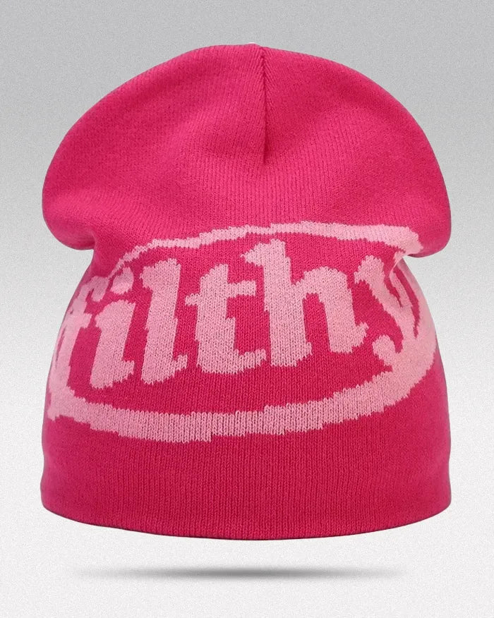 Beanie Hat Y2K ’Filthy’ - Pink