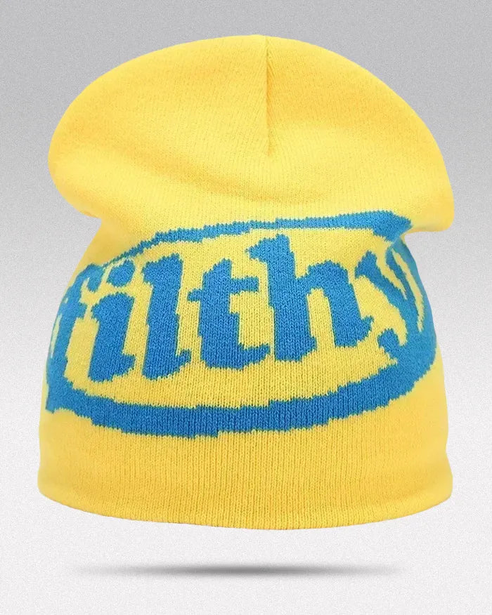Beanie Hat Y2K ’Filthy’ - Yellow