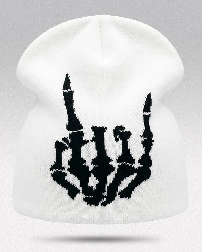 Beanie Y2K Design ’Byte’ - White
