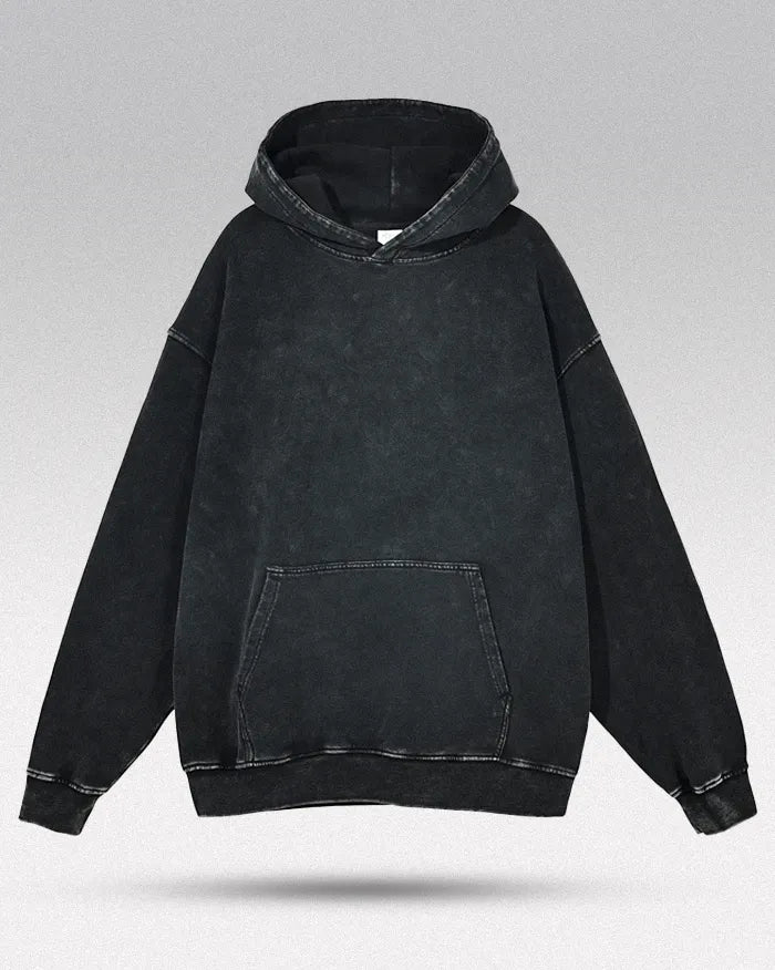 Black acid wash hoodie ’Darkstar’