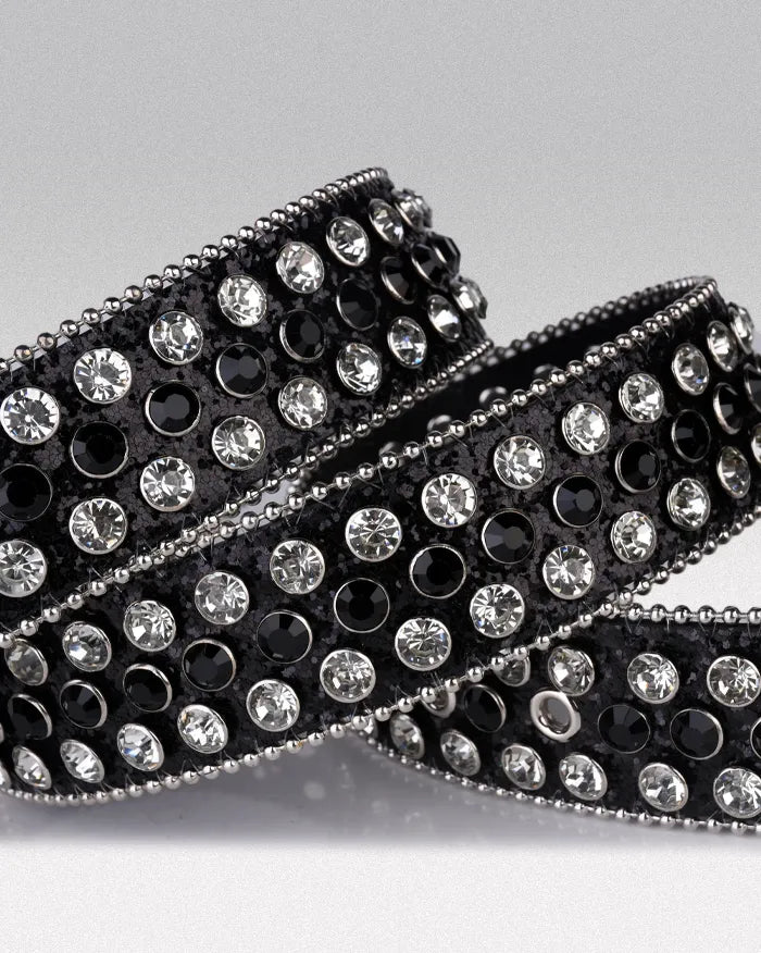 Black and silver rhinestone belt ’Dash’