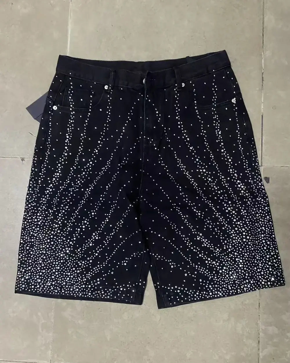 Black rhinestone jorts ’Relic’