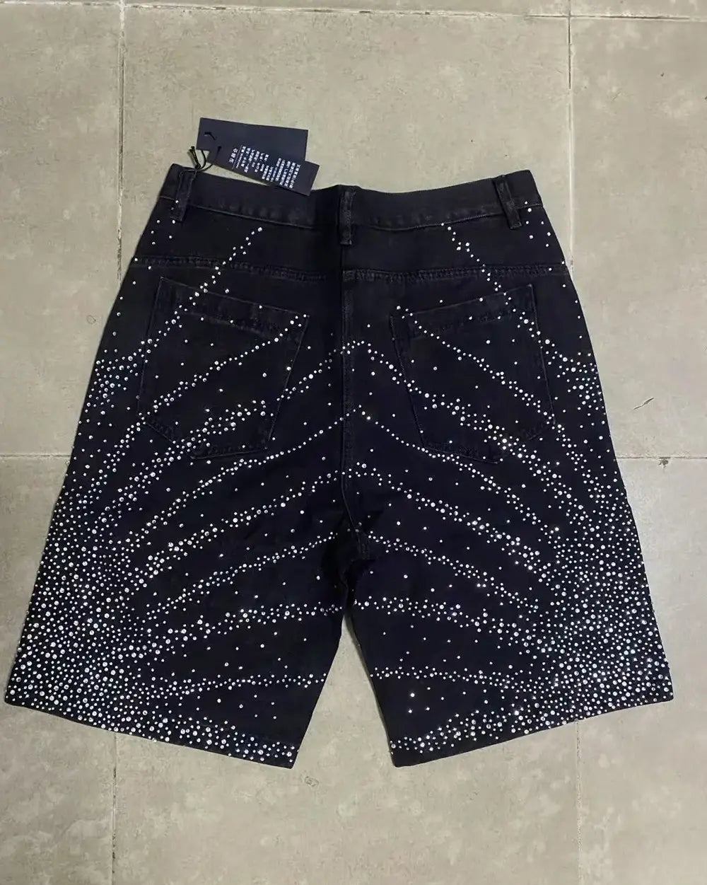 Black rhinestone jorts ’Relic’