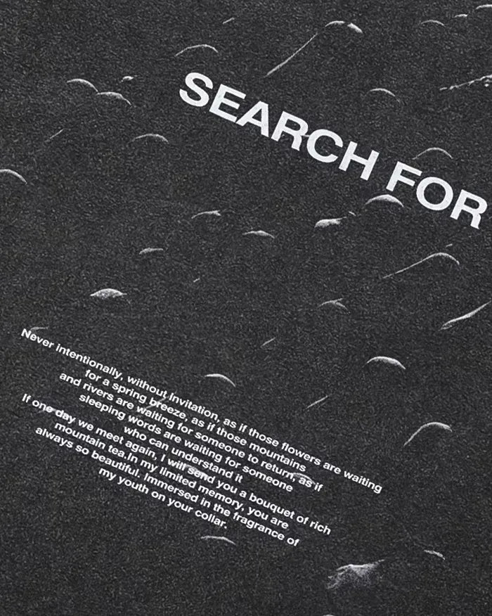 Black washed t-shirt ’Search’