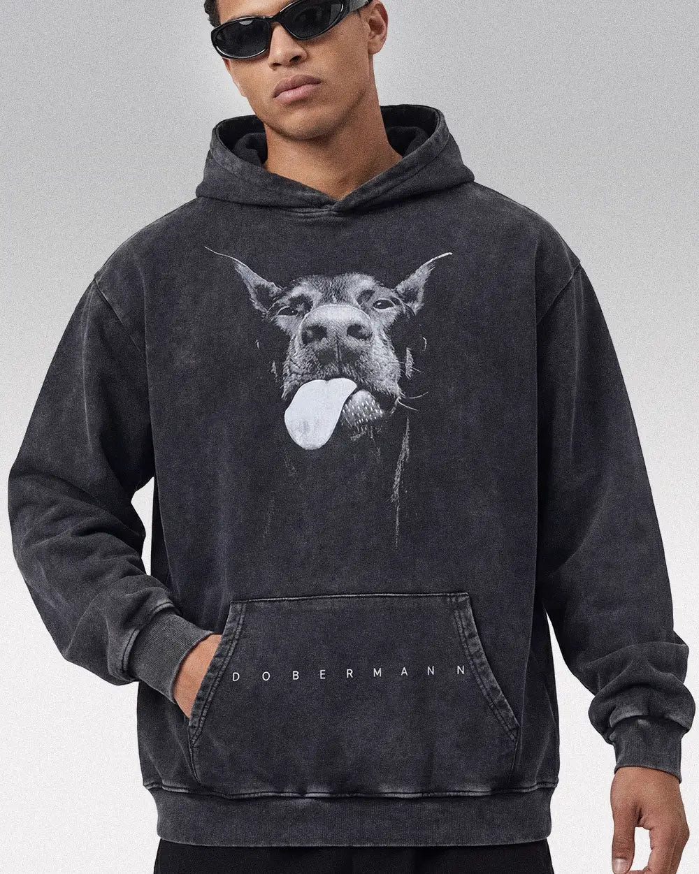 Black y2k hoodie ’Dobermann’