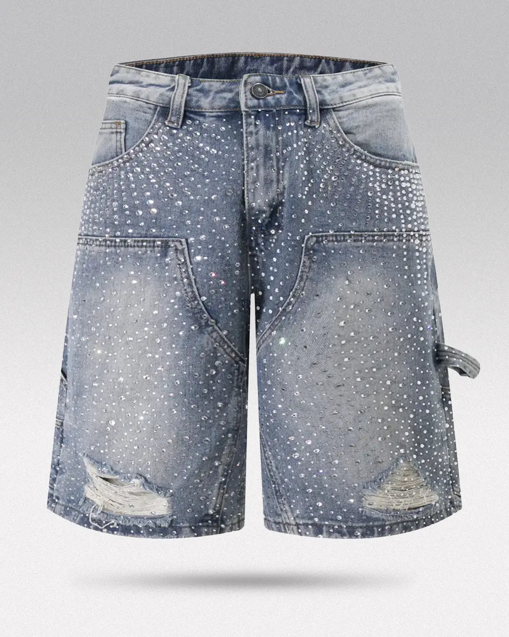 Blue Jorts Rhinestone ’Opal’