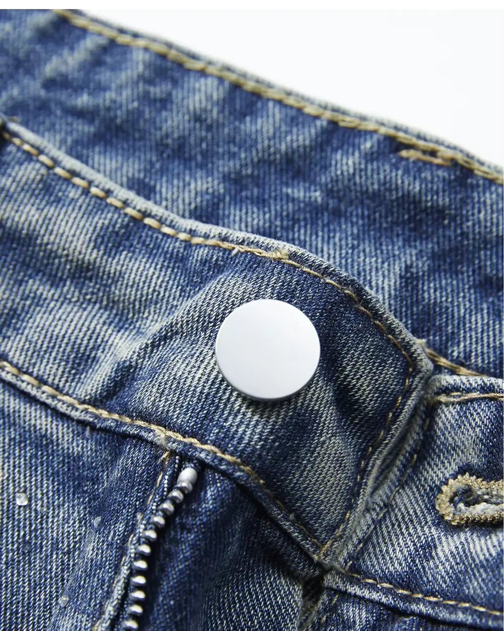 Blue Jorts with Rhinestones ’Nix’