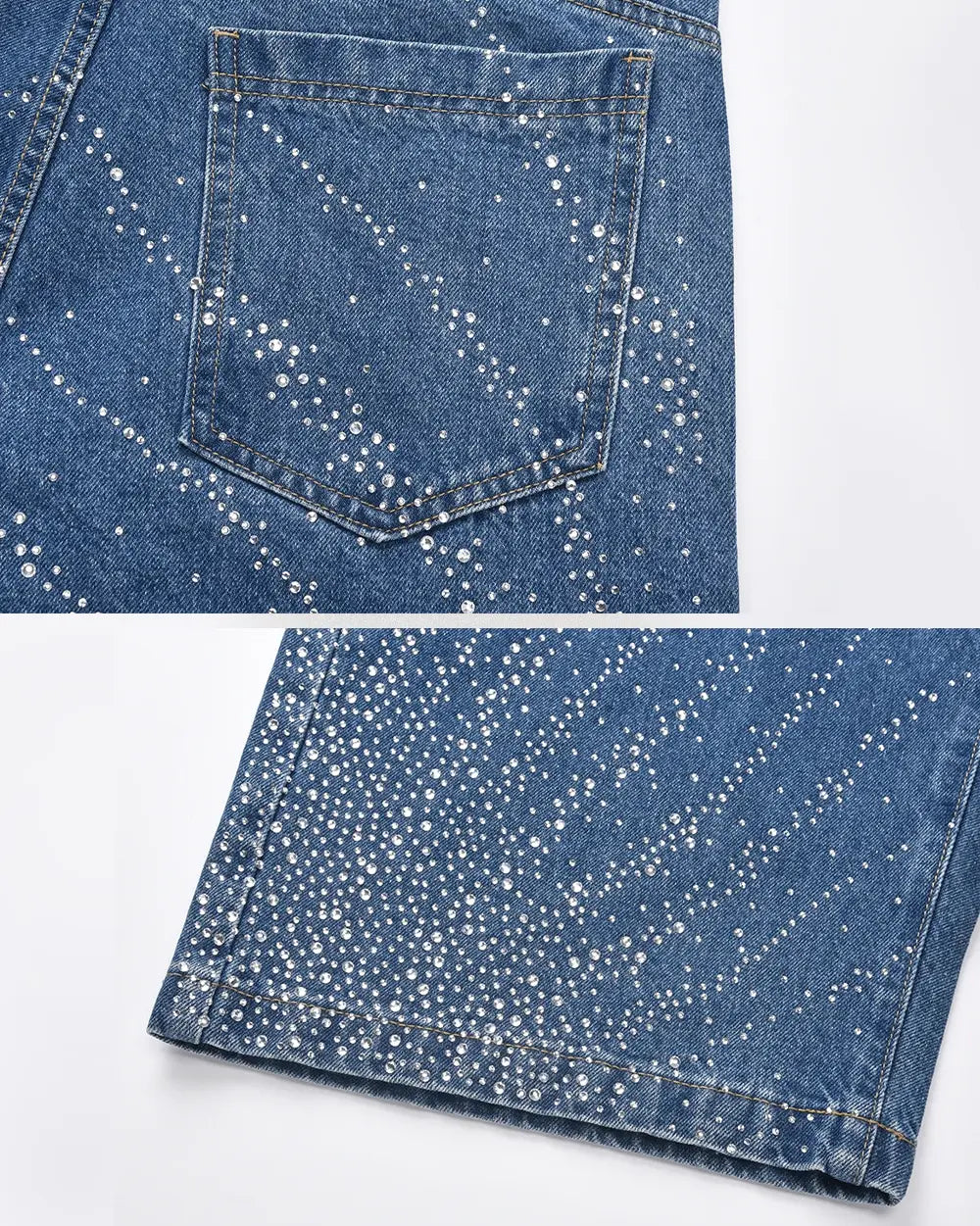 Blue Rhinestone Jorts ’Relic’