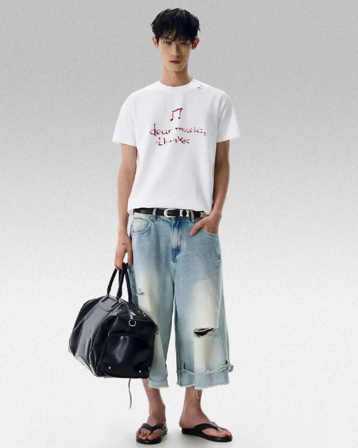 Blue washed jorts ’Helix’