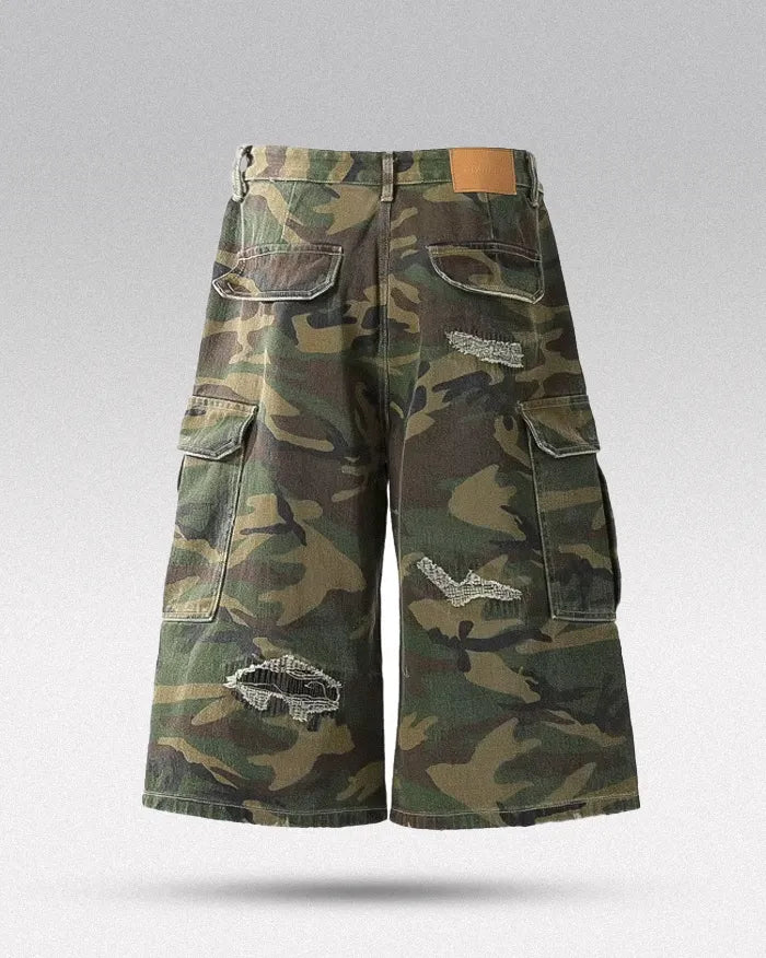 Camo cargo jorts ’Equinox’