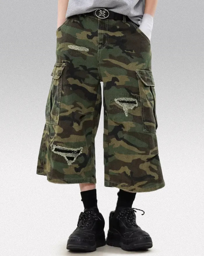 Camo cargo jorts ’Equinox’