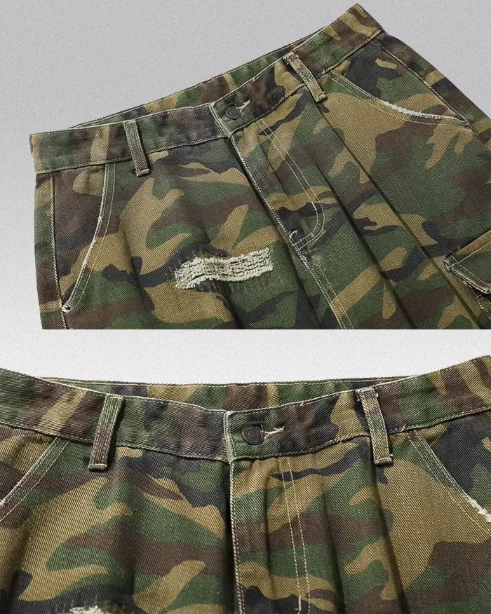 Camo cargo jorts ’Equinox’