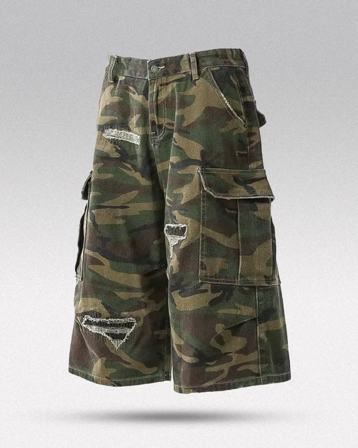 Camo cargo jorts ’Equinox’