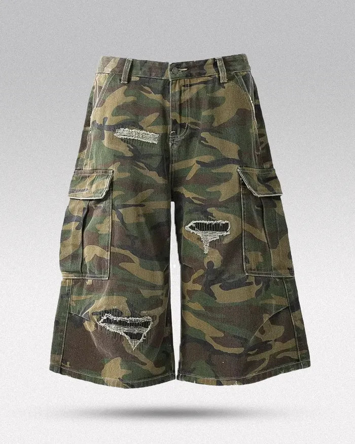 Camo cargo jorts ’Equinox’