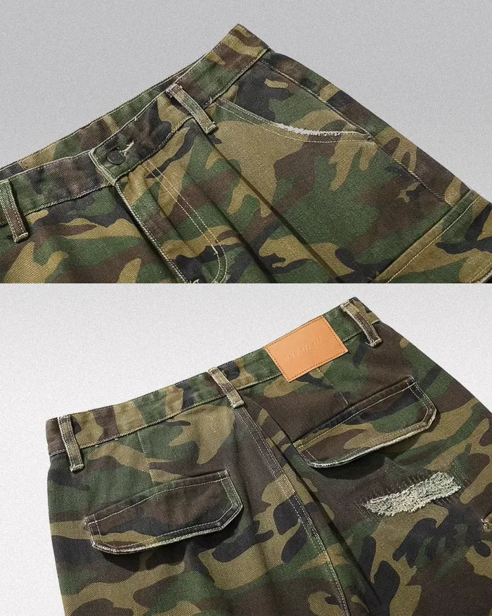 Camo cargo jorts ’Equinox’