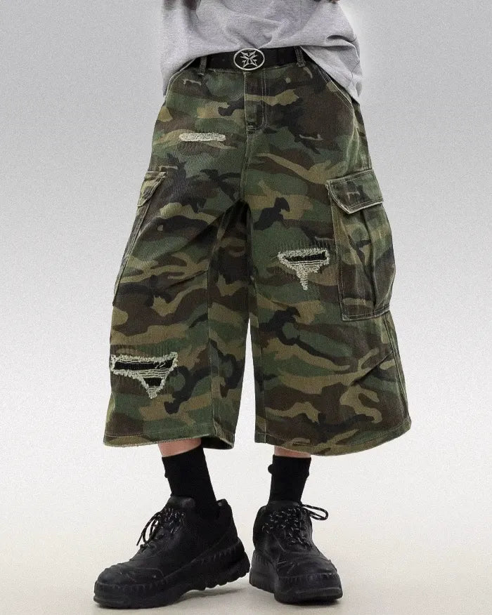 Camo cargo jorts ’Equinox’ S