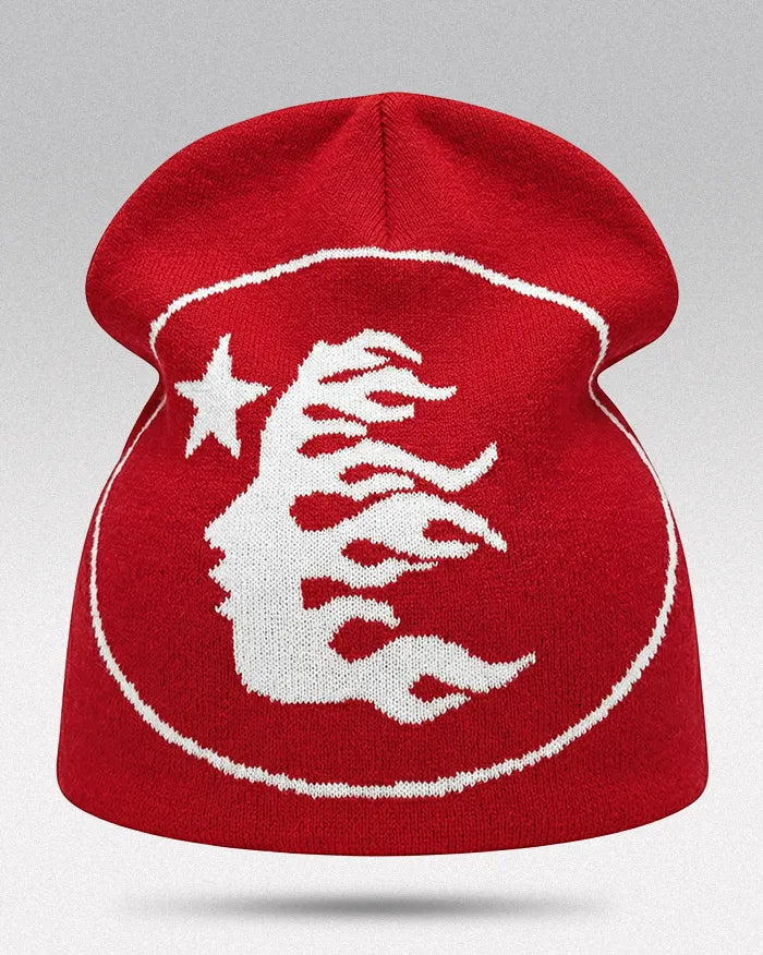 Cyber Y2K Beanie ’Hydra’ - Red