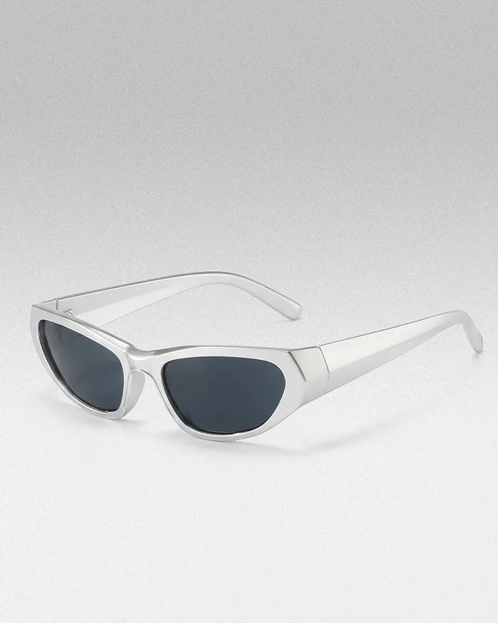 Cyber Y2K Sunglasses ’Acrid’ - Silver Gray