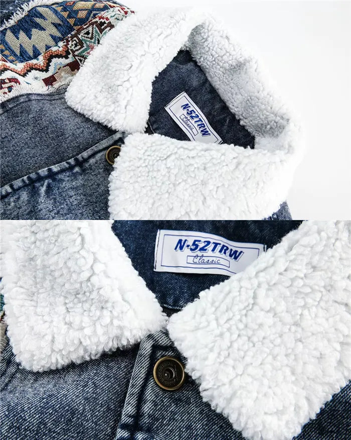 Denim patchwork jacket ’Aurora’