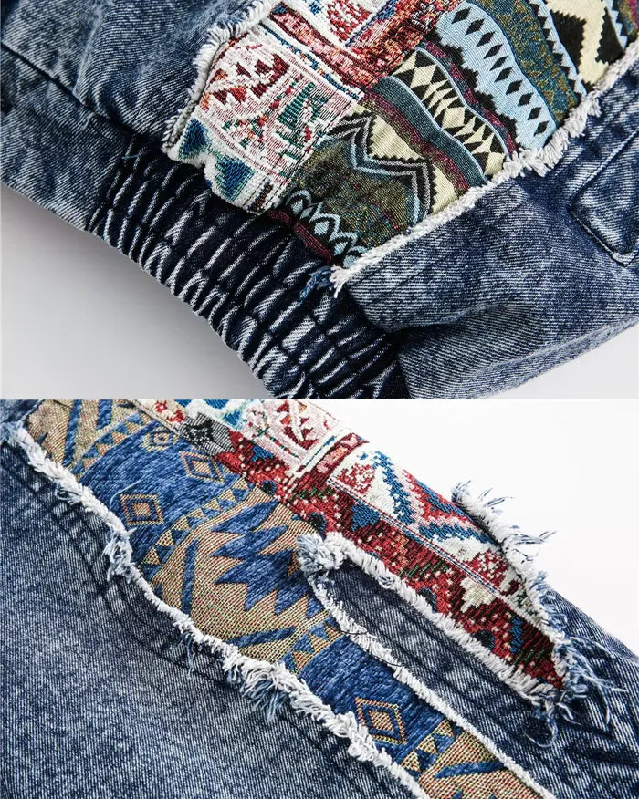 Denim patchwork jacket ’Aurora’