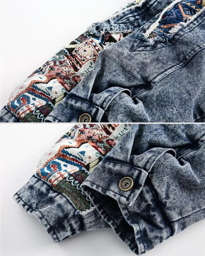 Denim patchwork jacket ’Aurora’
