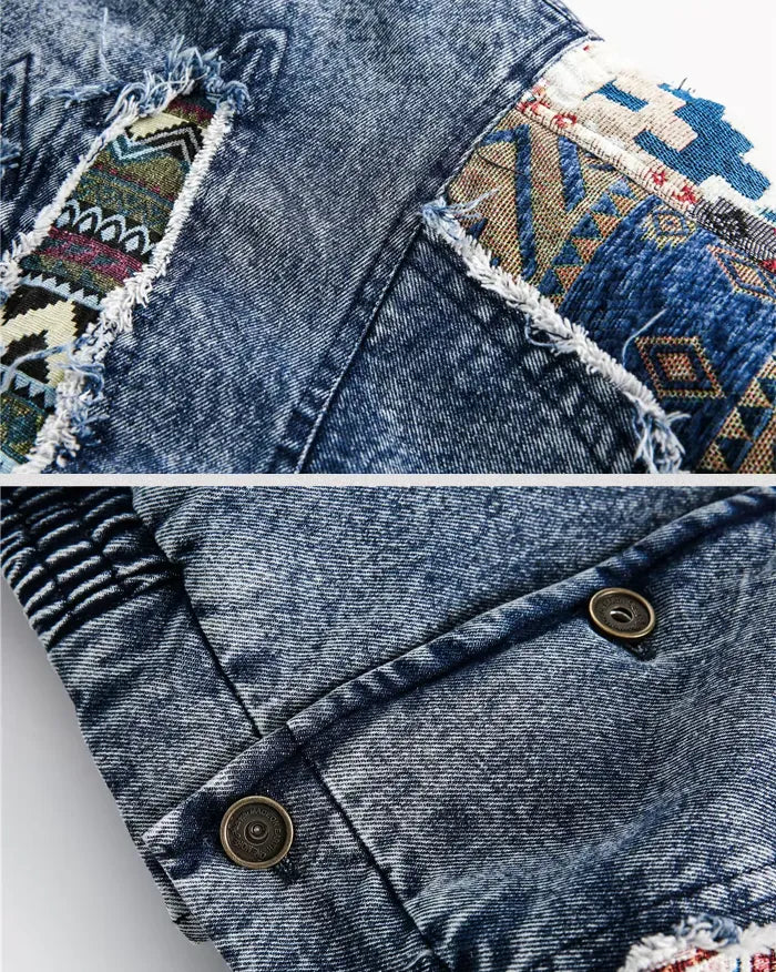 Denim patchwork jacket ’Aurora’