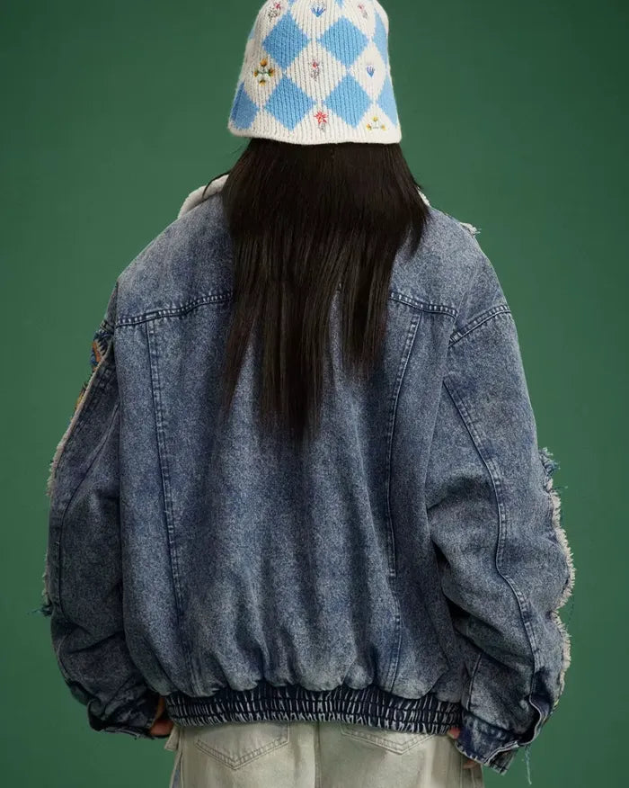 Denim patchwork jacket ’Aurora’
