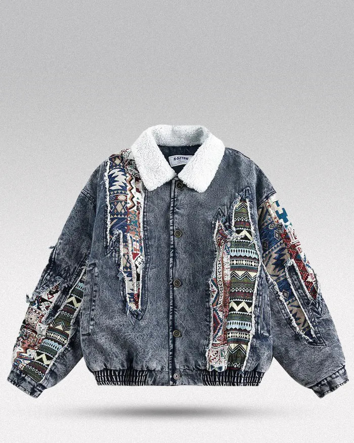 Denim patchwork jacket ’Aurora’