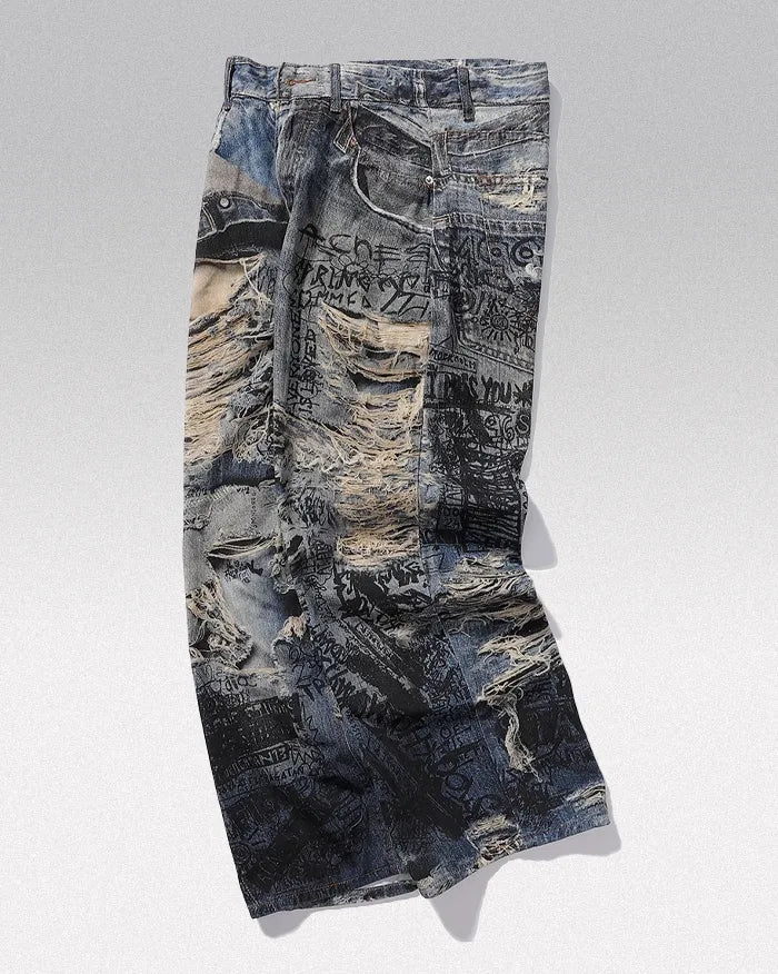 Digital printed jeans ’Halon’