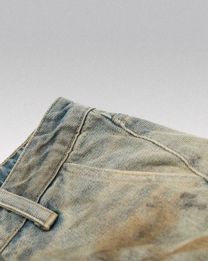 Distressed denim shorts ’Nebula’