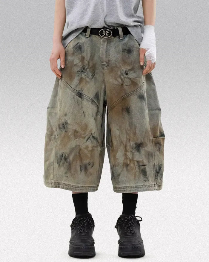 Distressed denim shorts ’Nebula’