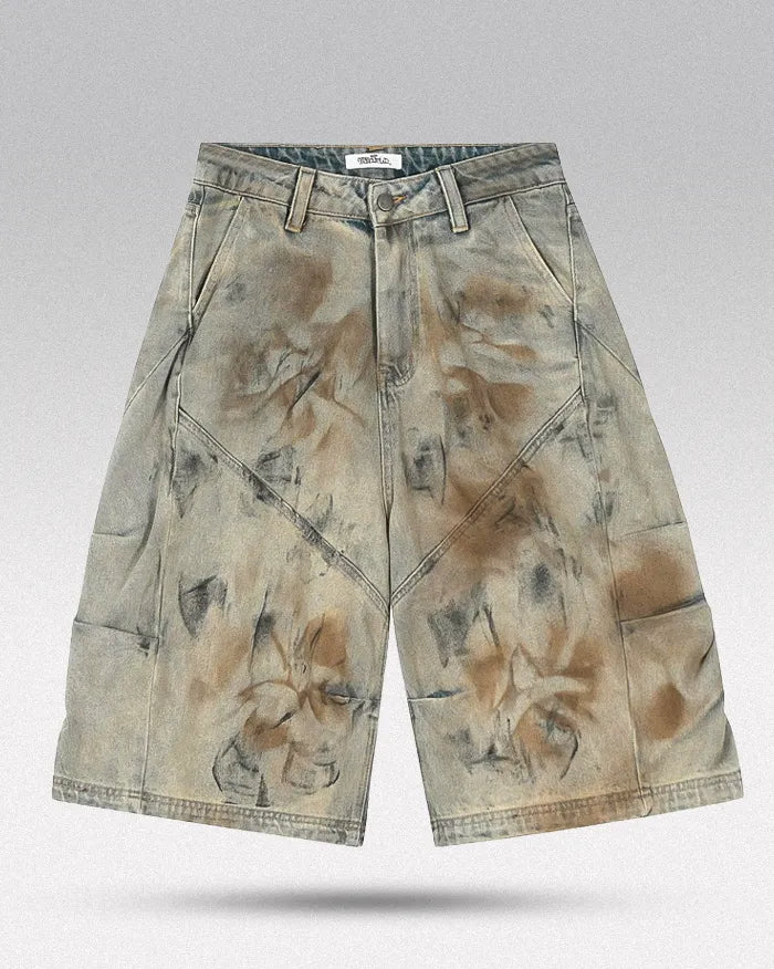 Distressed denim shorts ’Nebula’
