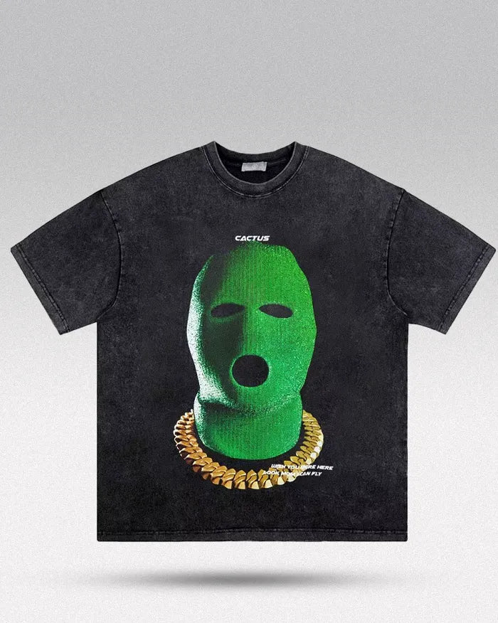 Distressed oversized t-shirt ’Crimson’ - S