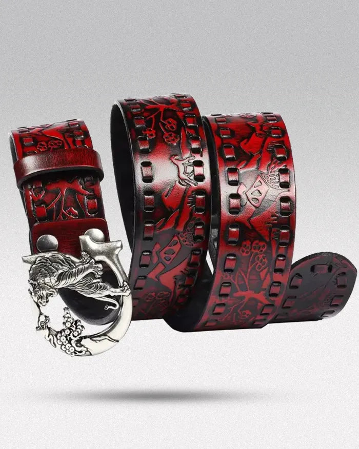 Embossed leather belt ’Tyga’