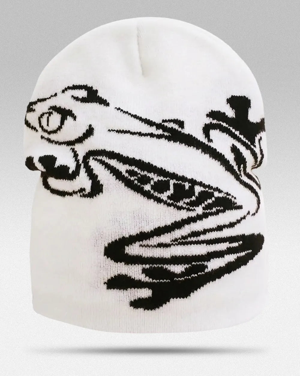 Frog Beanie - White / One Size