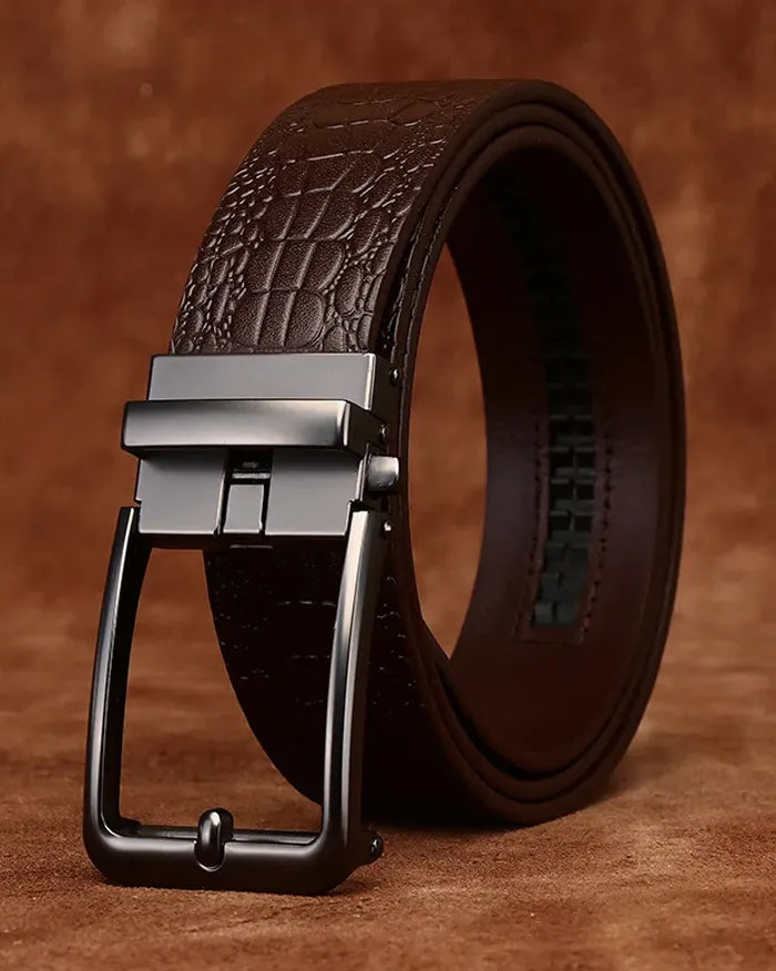 Genuine cowhide leather belt ’Solstice’ - Coffee / 105cm / 41inches